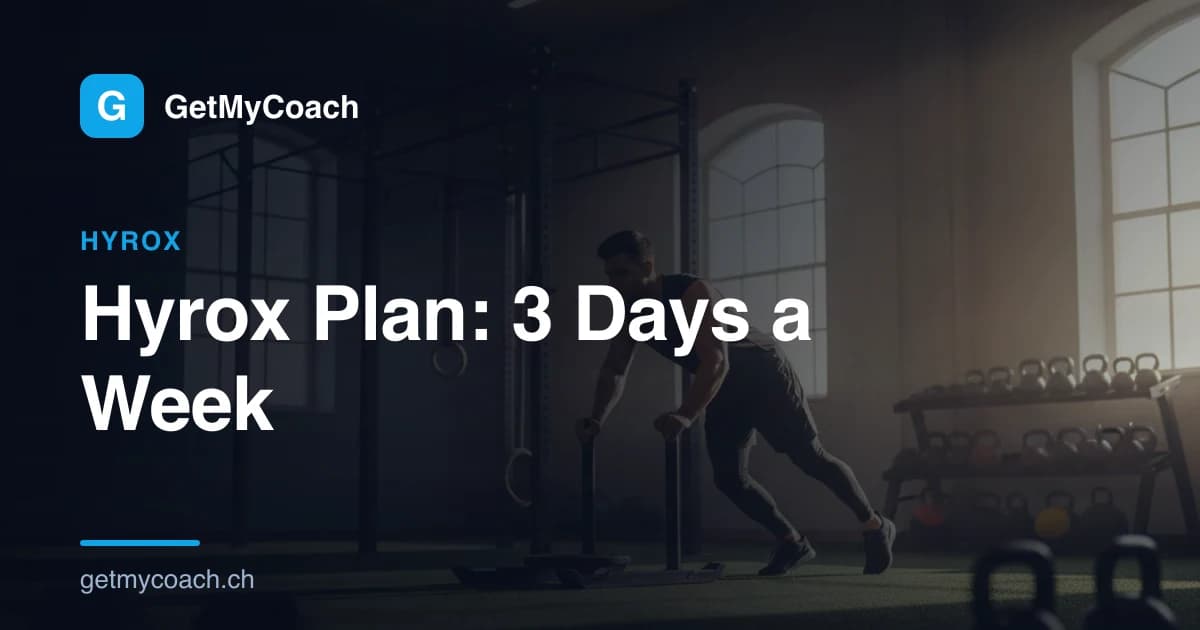 GetMyCoach-Titelgrafik für den 3-Tage-Hyrox-Trainingsplan.